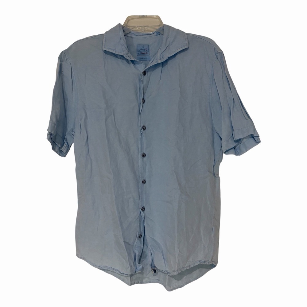 Johnnie-O Cole Hangin' Out Button-Down Shirt Men M Blue Short Sleeve Casual